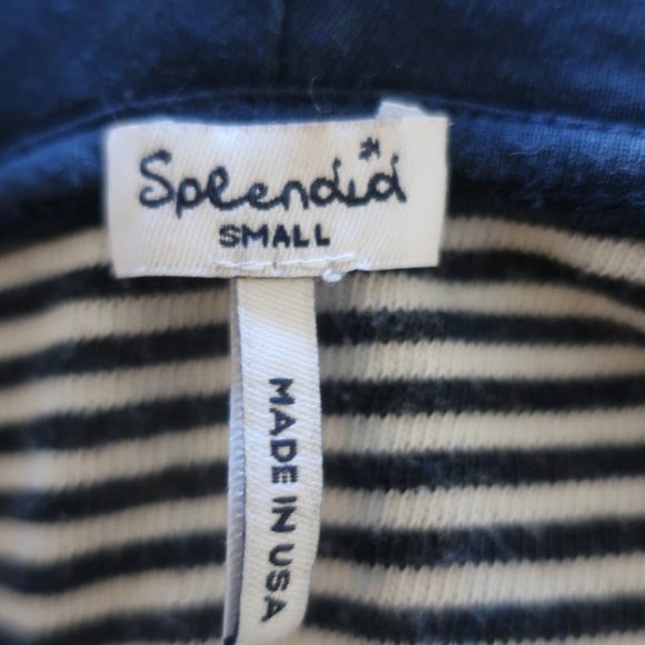 SPLENDID BLUE/WHITE STRIPED HOODED TOP SZ S* - Picture 7 of 7